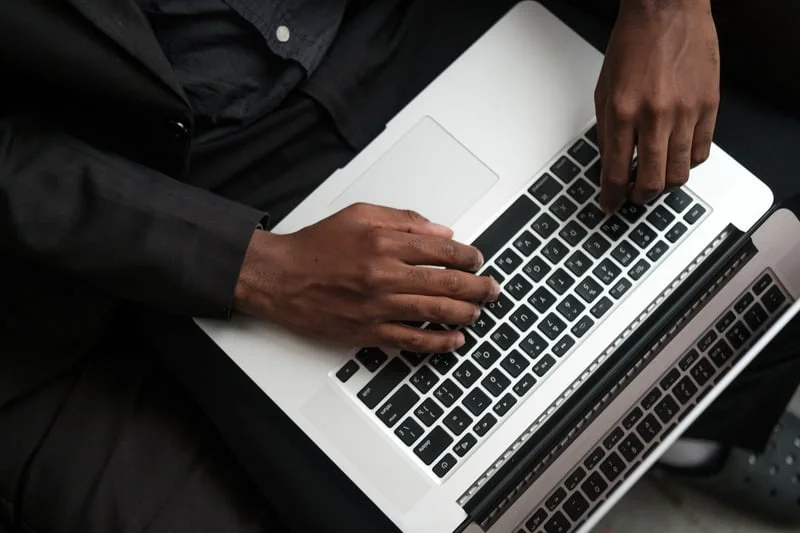 Filing on a laptop
